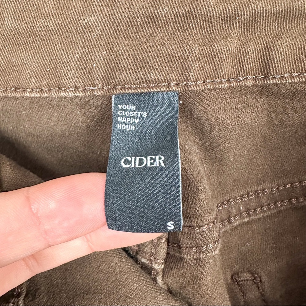 Cider Last Autumn Chocolate Brown High Waist Classic Straight Leg Trousers - Picture 11 of 13
